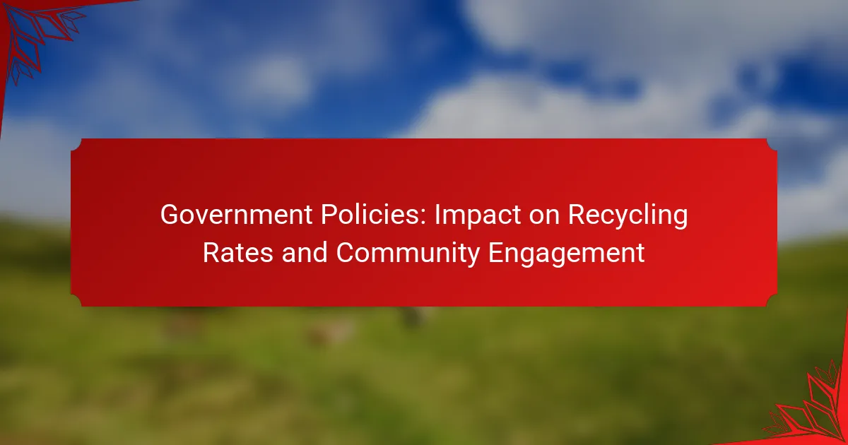 Government Policies: Impact on Recycling Rates and Community Engagement