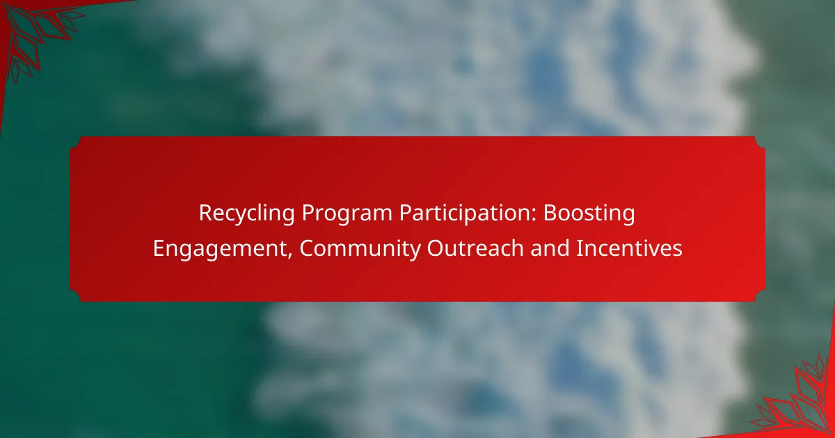 Recycling Program Participation: Boosting Engagement, Community Outreach and Incentives