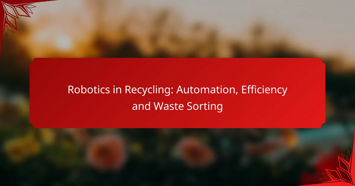Robotics in Recycling: Automation, Efficiency and Waste Sorting