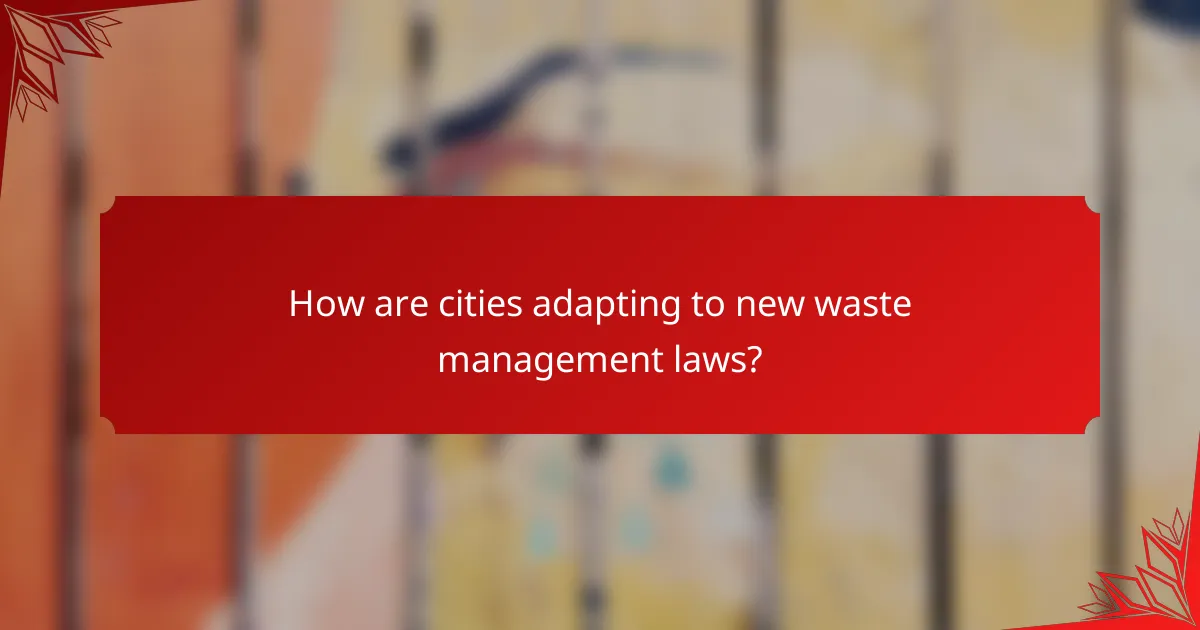 How are cities adapting to new waste management laws?