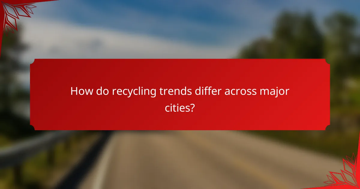 How do recycling trends differ across major cities?