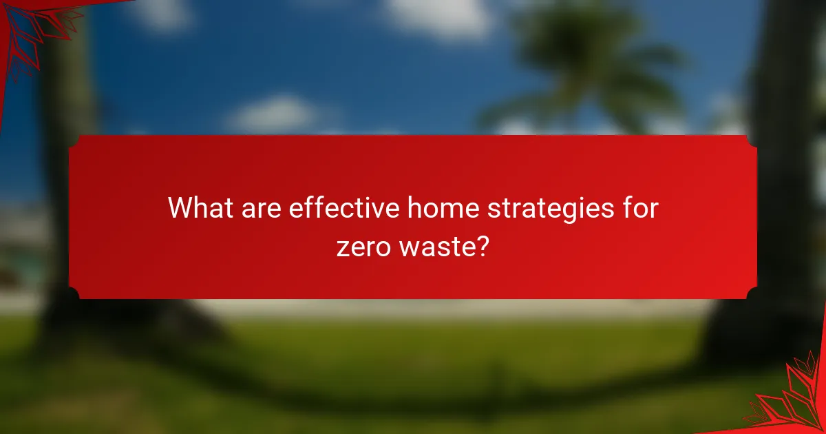 What are effective home strategies for zero waste?