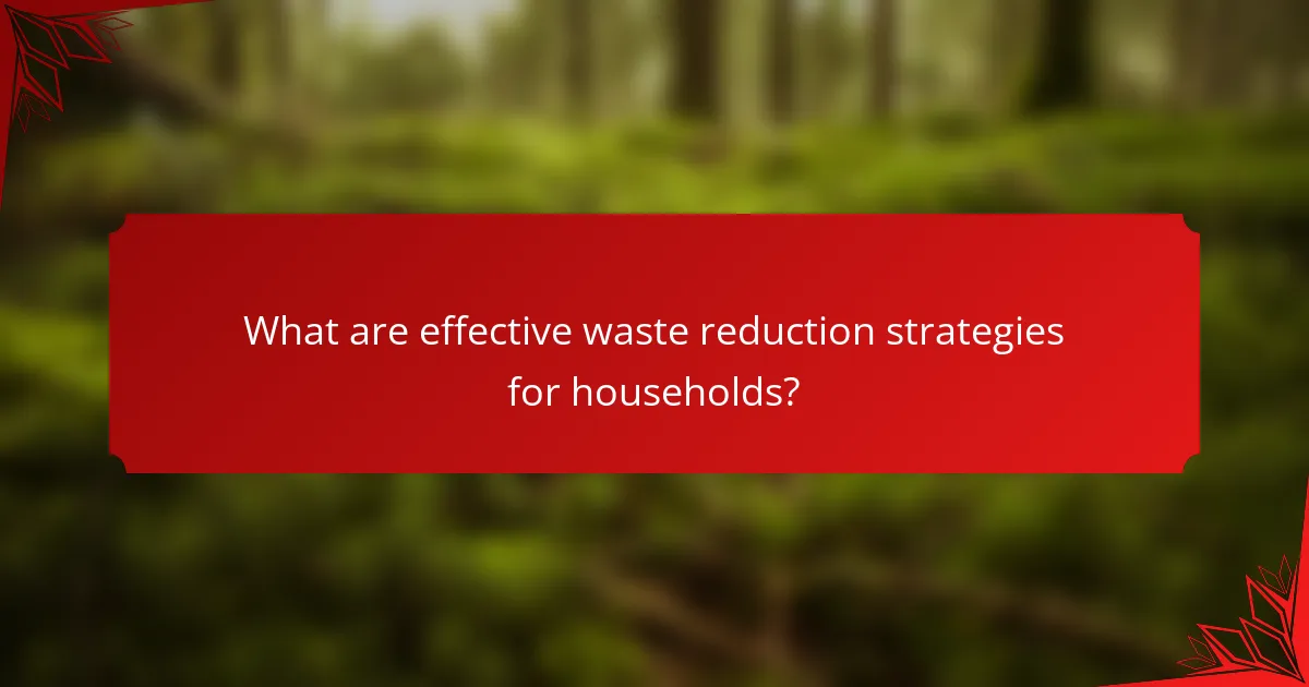 What are effective waste reduction strategies for households?