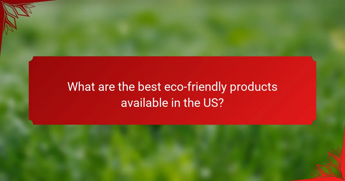 What are the best eco-friendly products available in the US?