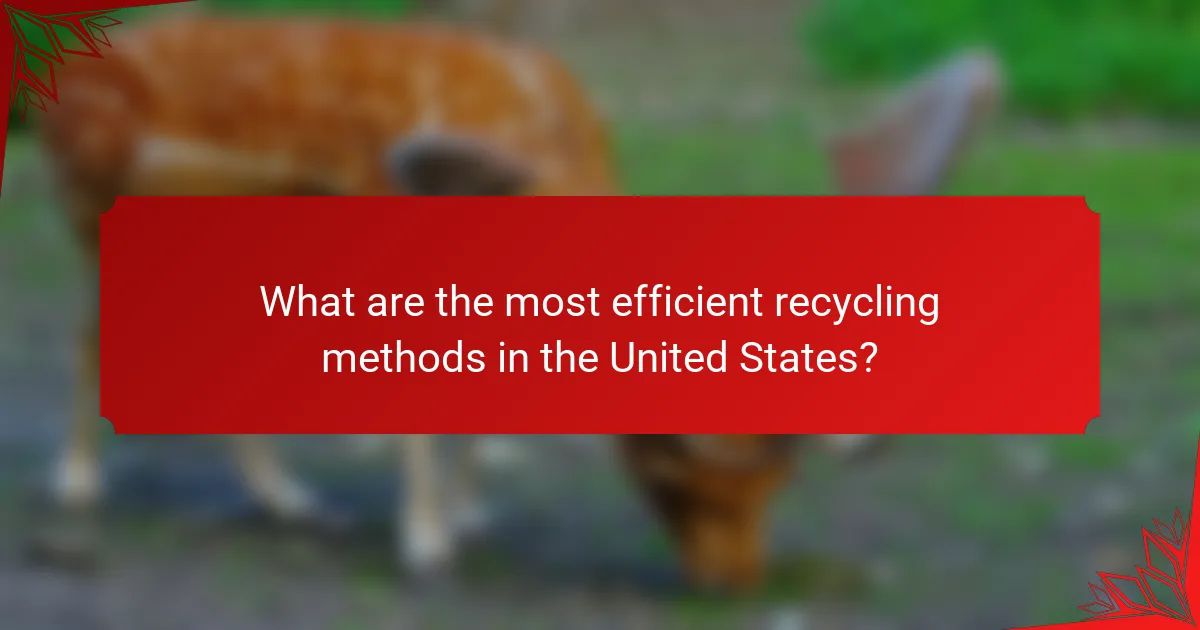 What are the most efficient recycling methods in the United States?