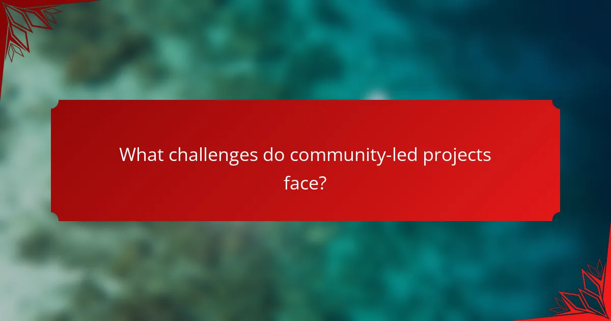 What challenges do community-led projects face?