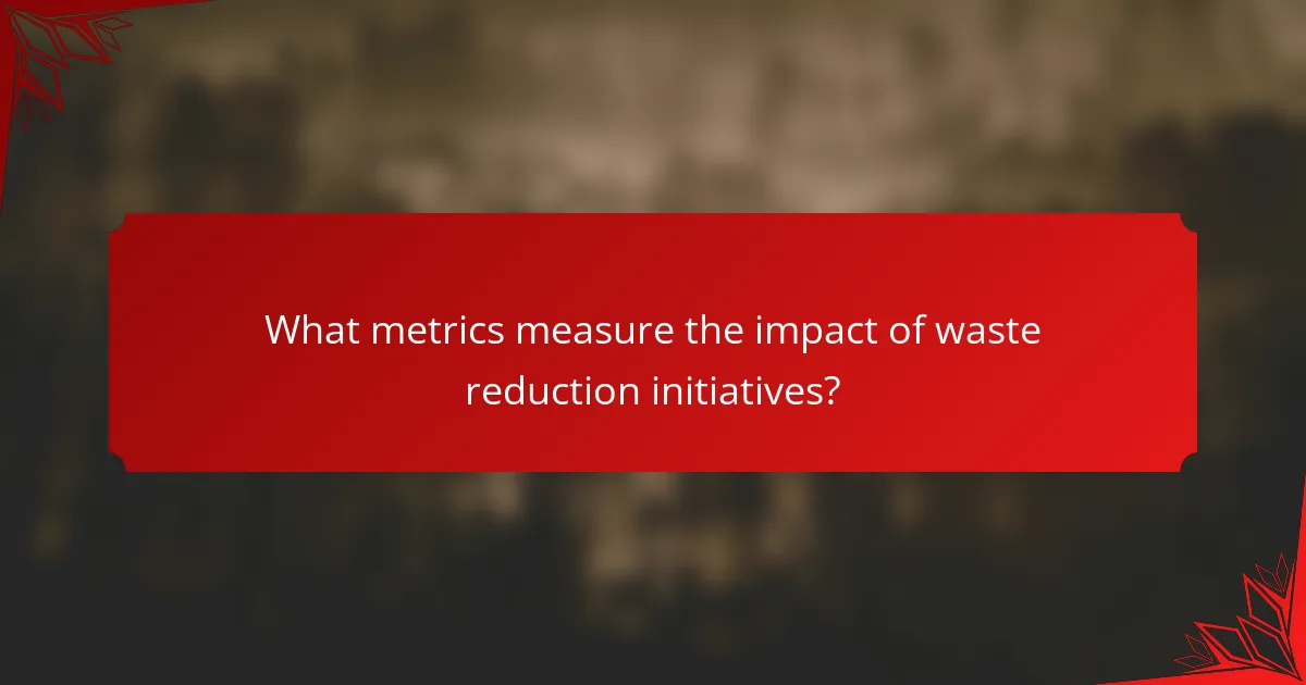 What metrics measure the impact of waste reduction initiatives?
